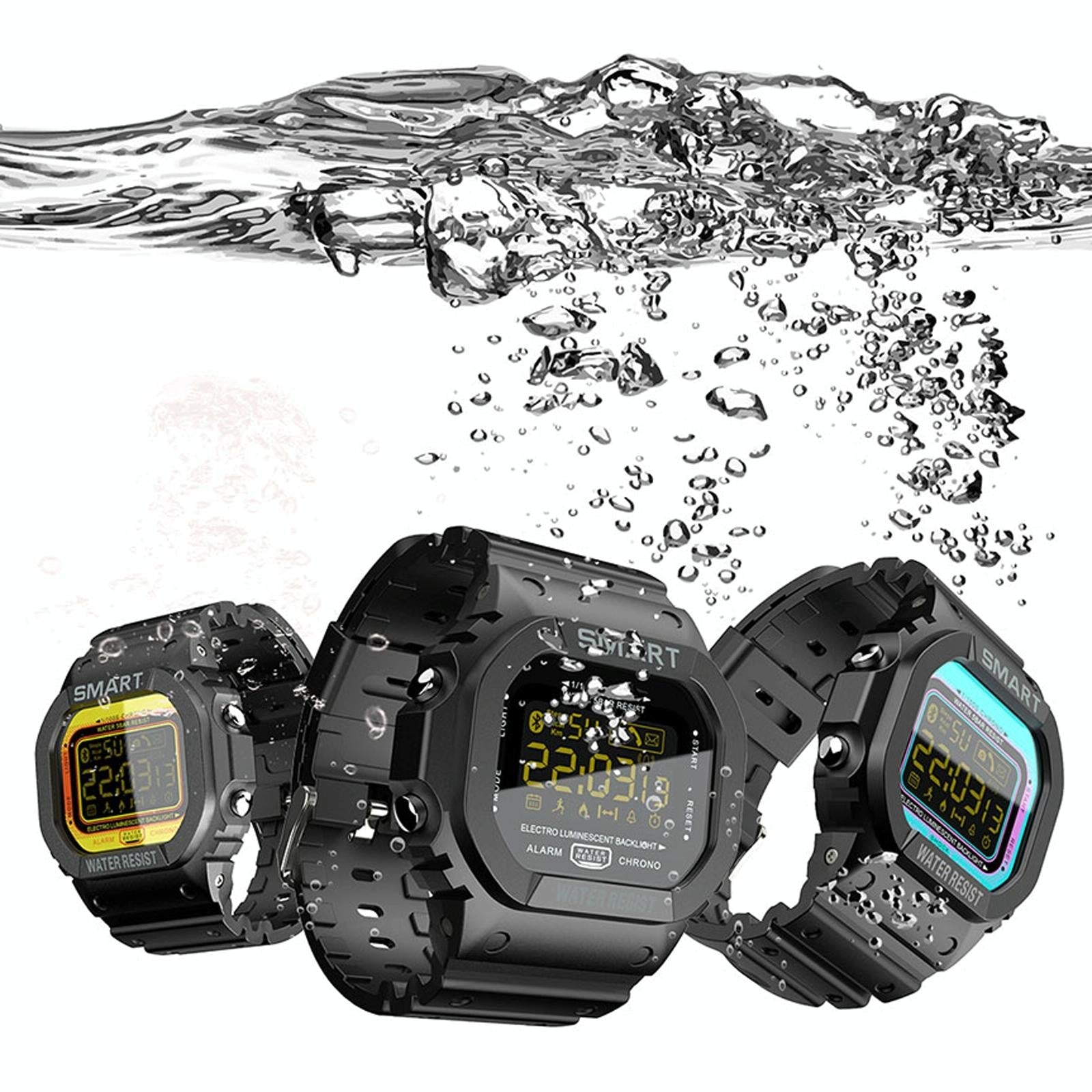 1.21 Inch Fstn Lcd Screen 50M Waterproof Smart Watch Support Information Reminder / Remote Camera / Sport Record Black - Eda001133601A