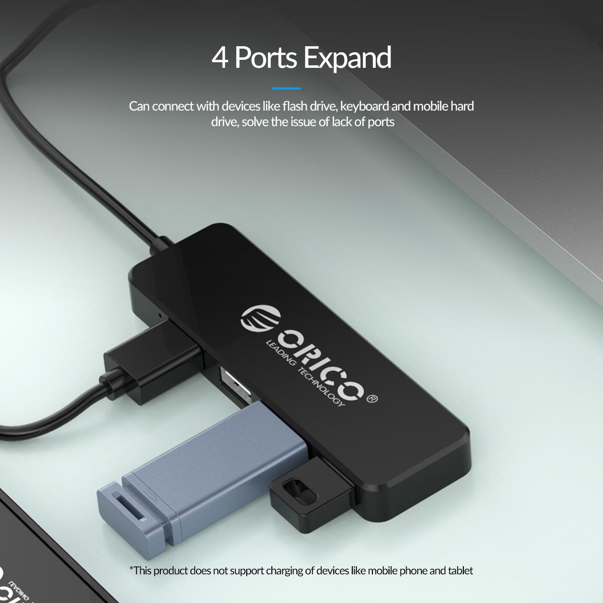 4-Port Usb 2.0 Hub Converter Black