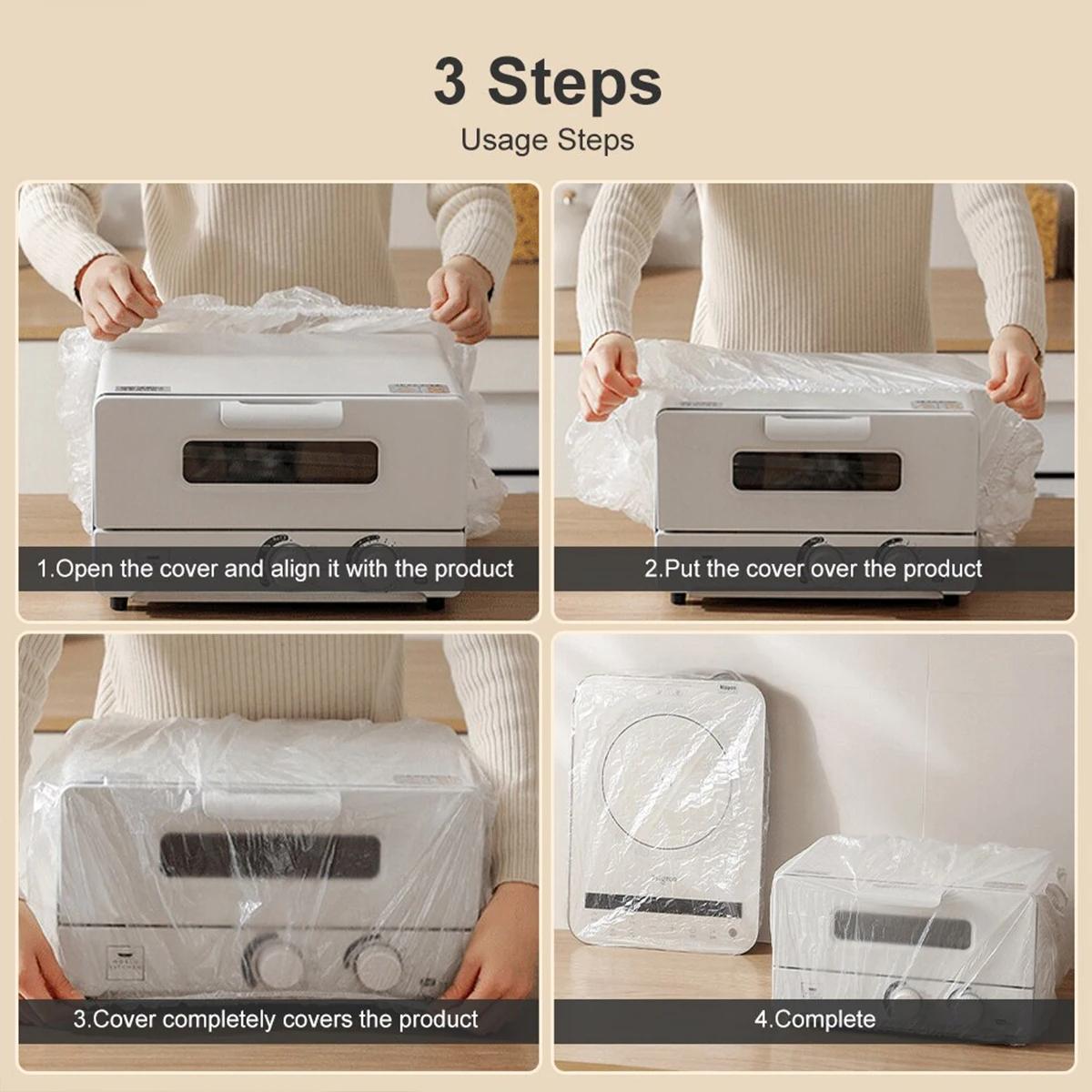 10-pack Disposable Dust Covers for Electric Cooker and Oven - 120x120cm White - 60X70Cm