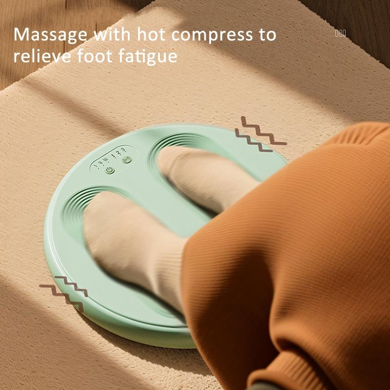 Adjustable 5V Usb Foot Massager Warmer 3 Temp & Vibration Levels - Beige Gray