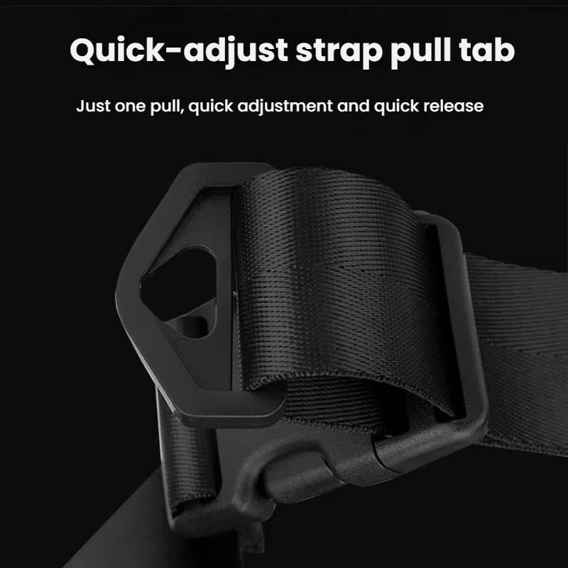 3 Point Strap Men Cycling Chest Bag Anti Sway Design - Black