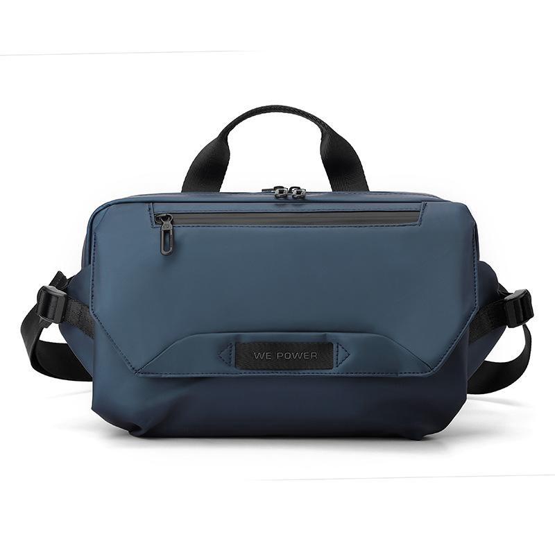 3 Point Strap Men Cycling Chest Bag Anti Sway Design - Black