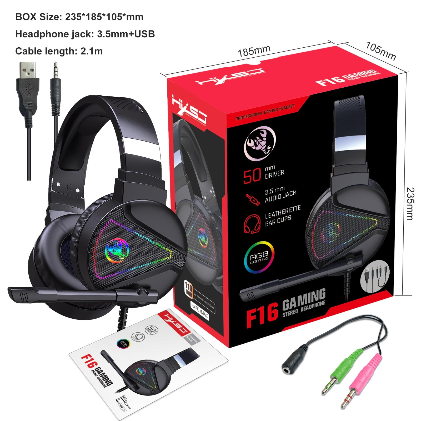 Rgb Stereo Gaming Headset With Mic Black