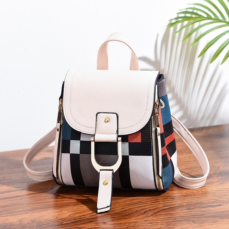 Stylish Ladies Leather Backpack - Soft Pu Material - White