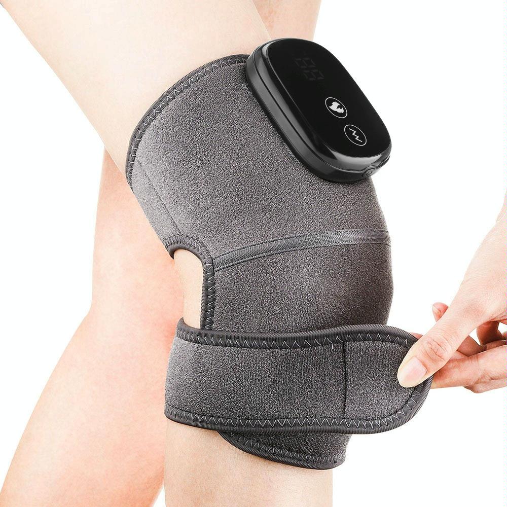 Vibrating Knee Massager With Heat Therapy Gray