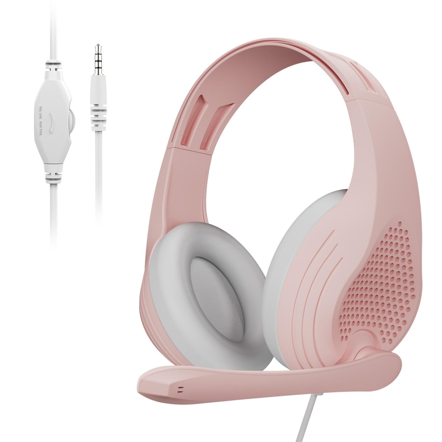Adjustable Gaming Headset With Mic 3.5Mm Port - Rose Gold