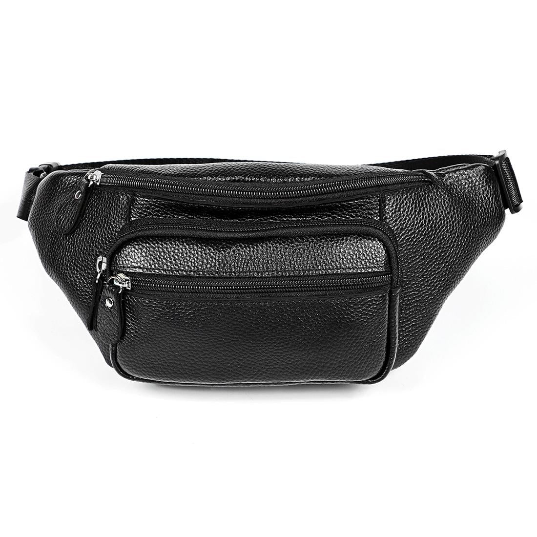 Outdoor Leather Shoulder Bag For Sports & Phone - Coffee