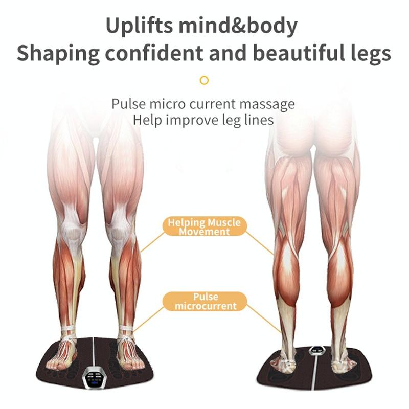 Foldable Ems Foot Massager Pad With Remote Coffee