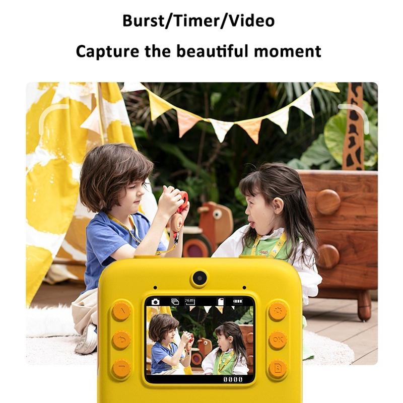 2-inch Dual Lens Instant Print Camera for Children - 4800w Pixel - Without Memory Card Pink