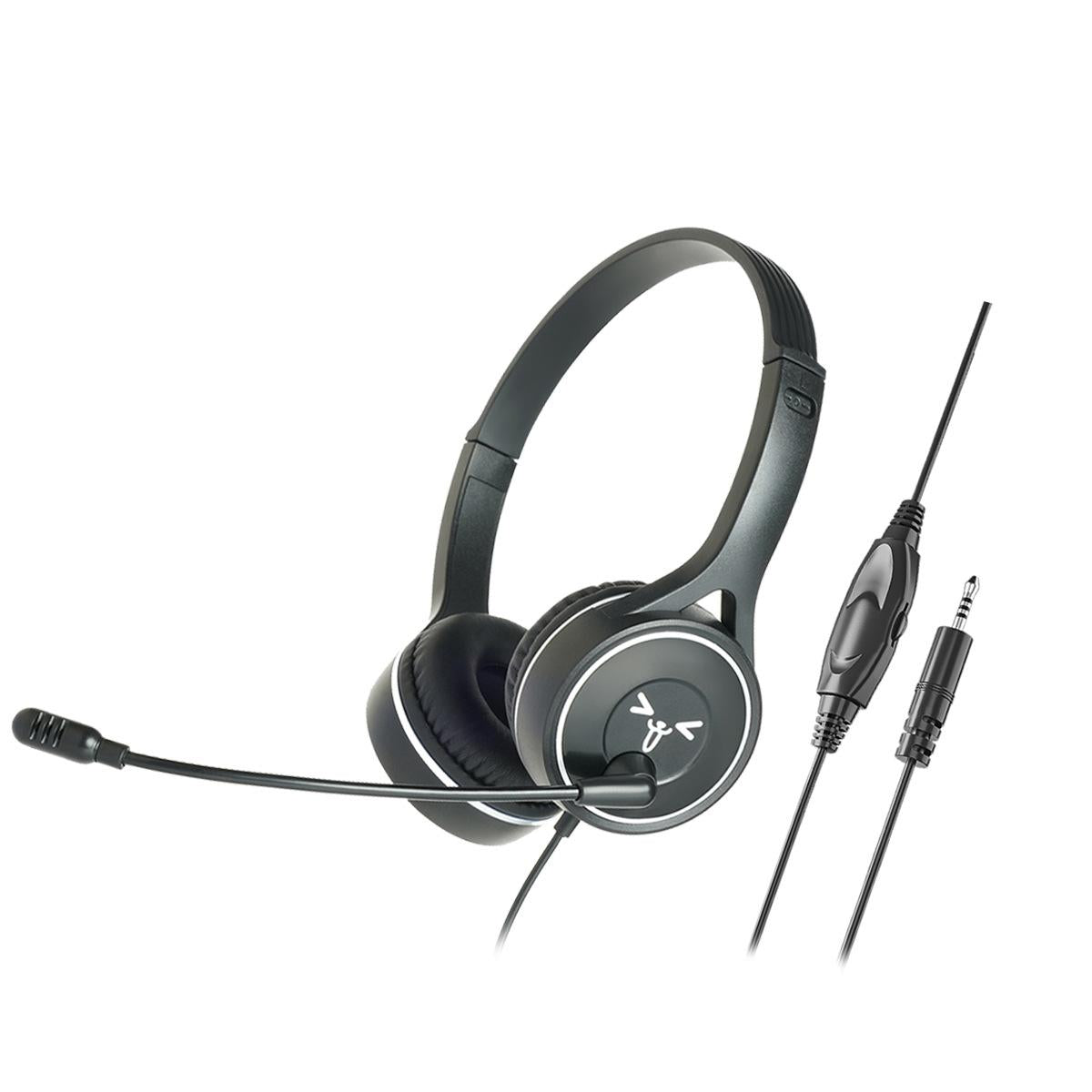 Long Wired Gaming Headset Noise Cancelling 3.5Mm Interface Black