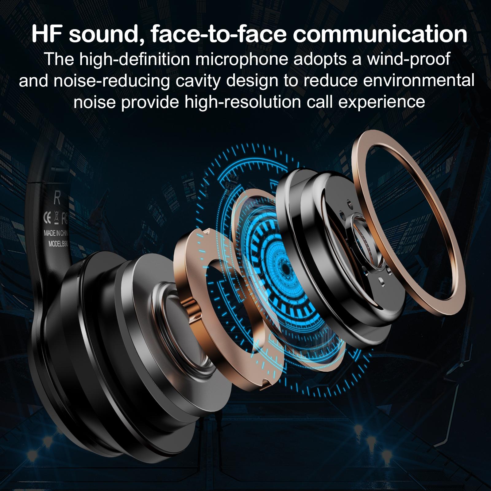 Wireless Bluetooth Headphones With Rgb Lighting - Black