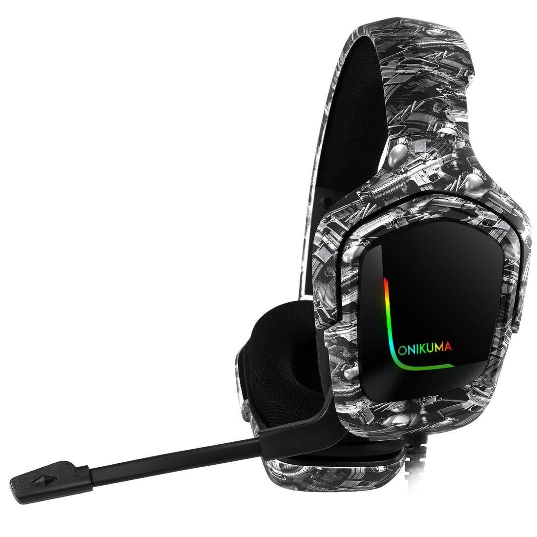 Surround Sound Pc Gaming Headset With Mic & Rgb - Black Gray