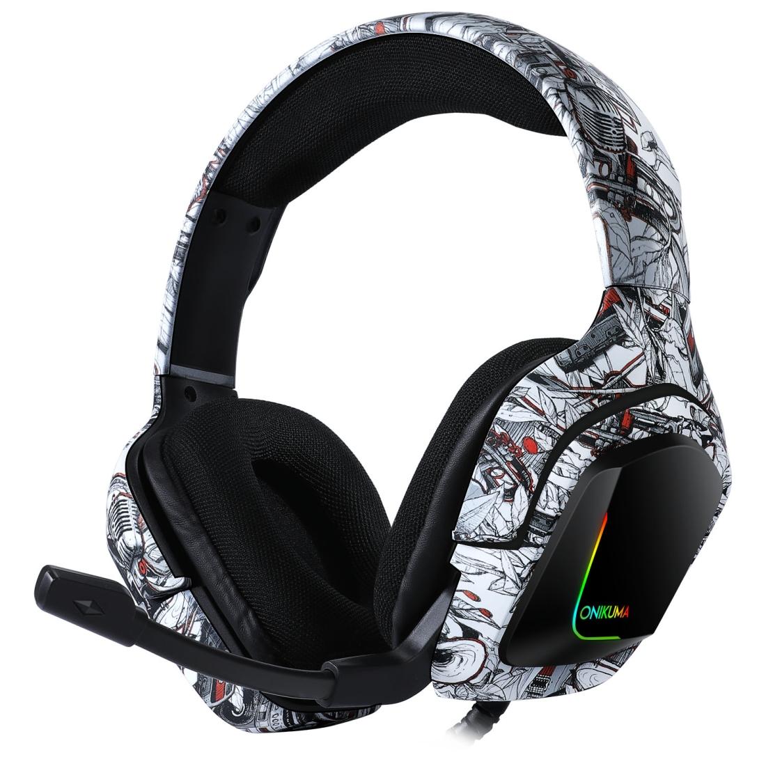 Surround Sound Pc Gaming Headset With Mic & Rgb - Black Gray
