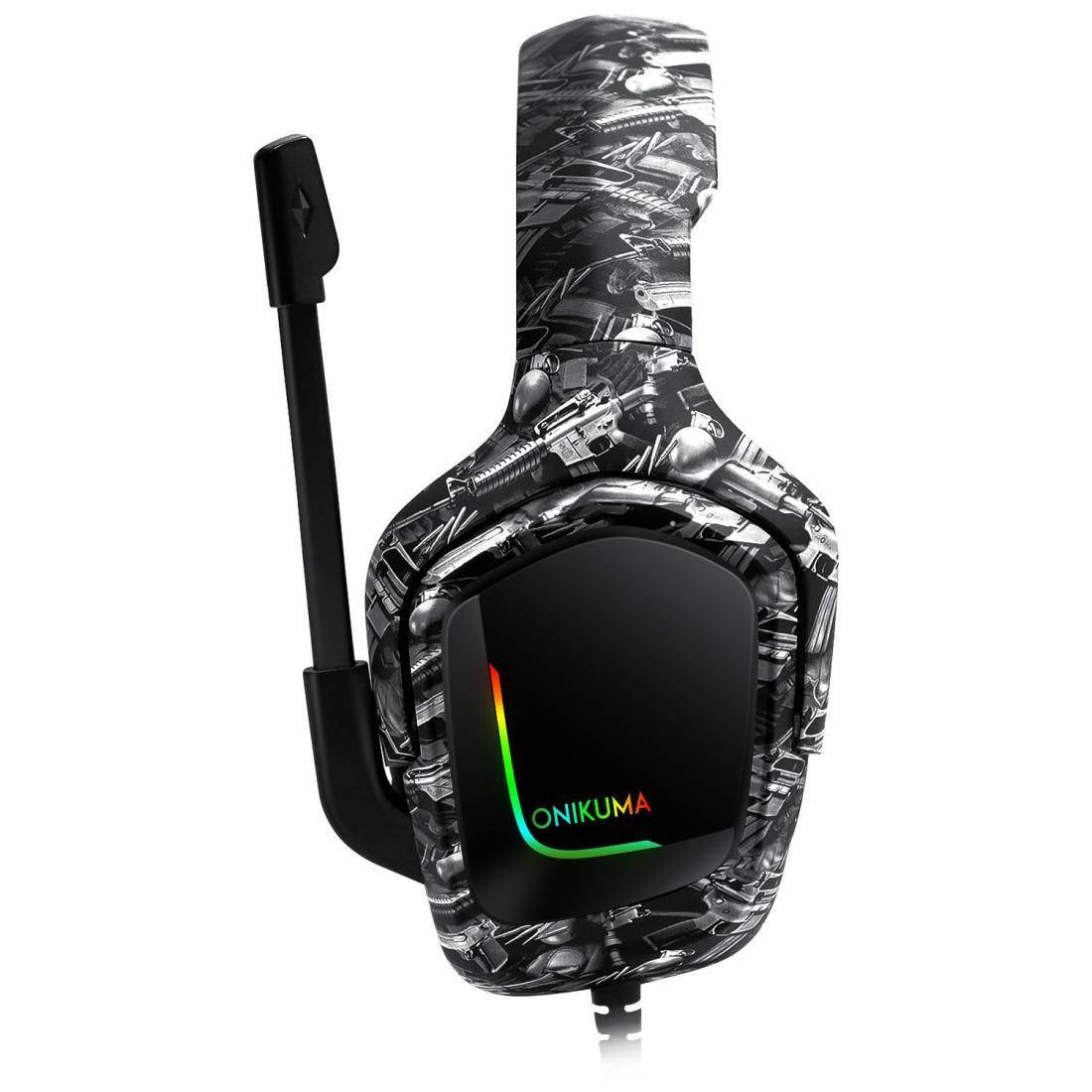 Surround Sound Pc Gaming Headset With Mic & Rgb - Black Gray