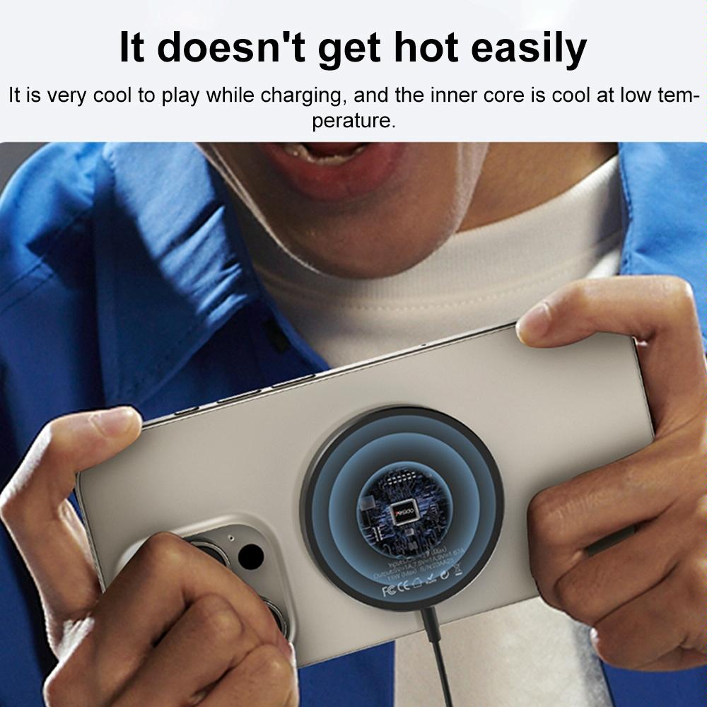 15W Magnetic Wireless Charger Detachable Black