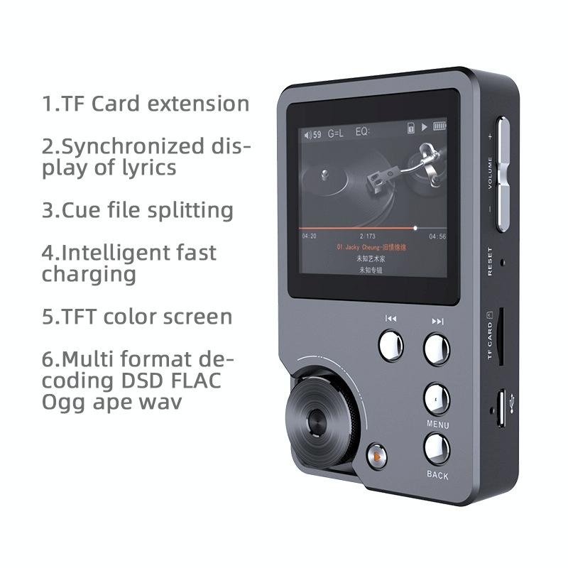 Lossless Dsd256 Music Player Silver Gray - Without Tf Card