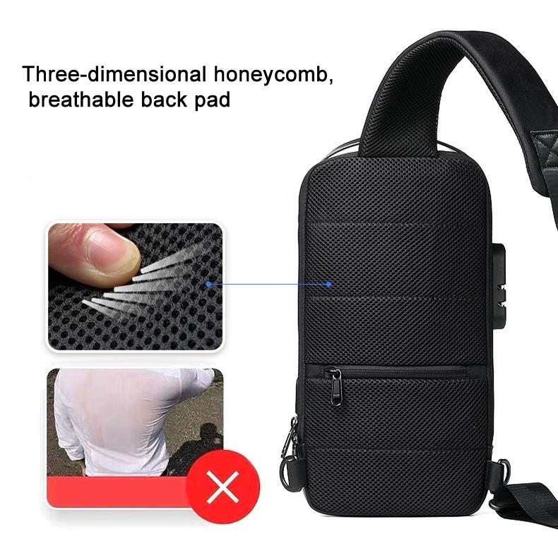 Men Anti Theft Oxford Cloth Chest Bag Camouflage Crossbody Backpack