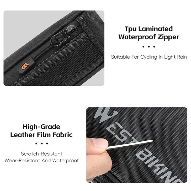 Black Bicycle Crossbar Triangle Bag For Cycling