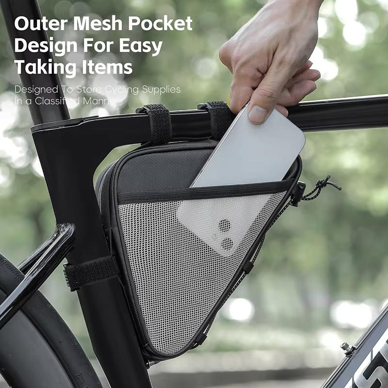 Black Bicycle Crossbar Triangle Bag For Cycling