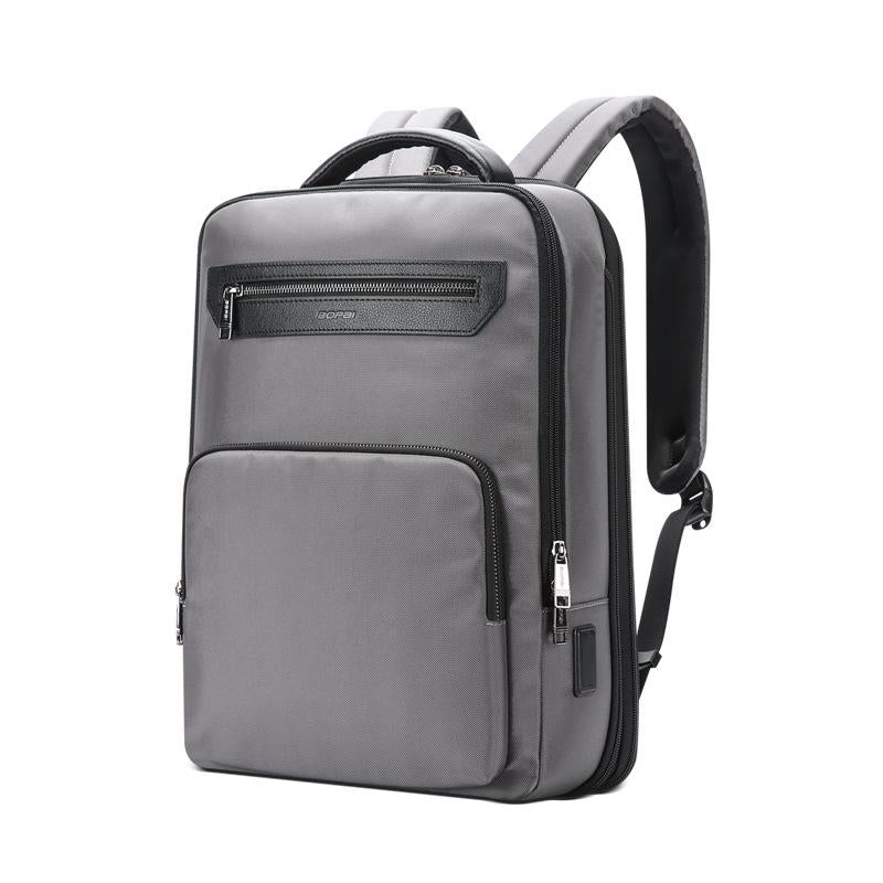 Waterproof Expandable Backpack with Usb Charging - Multi-compartment - Black