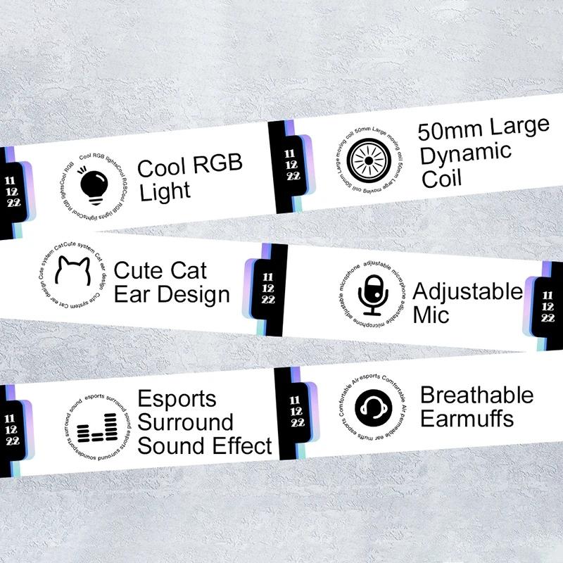 Colourful Light Wired Gaming Headset With Mic 2M Cable Black