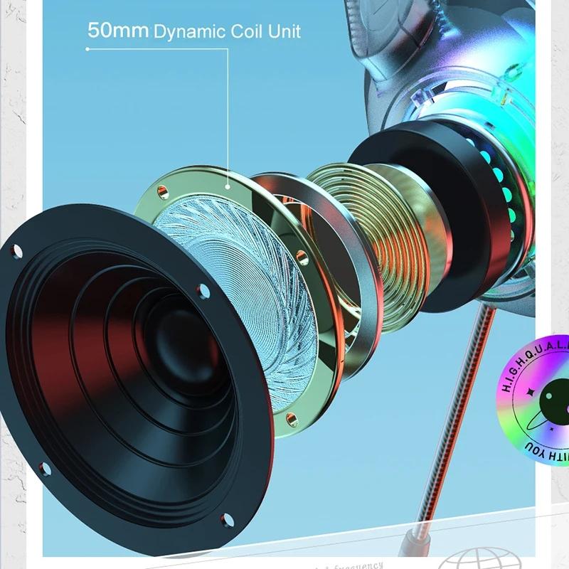 Colourful Light Wired Gaming Headset With Mic 2M Cable Black