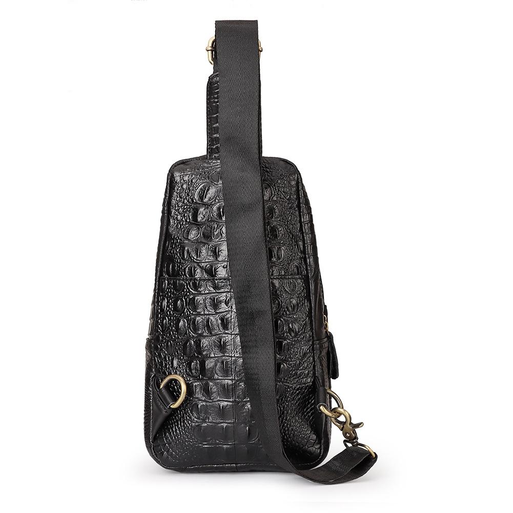 Leather Men Crossbody Bag - Coffee