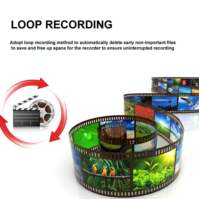 1080p Wifi Dash Cam with 170 Degree Wide Angle Lens - Hidden Car Recorder Black