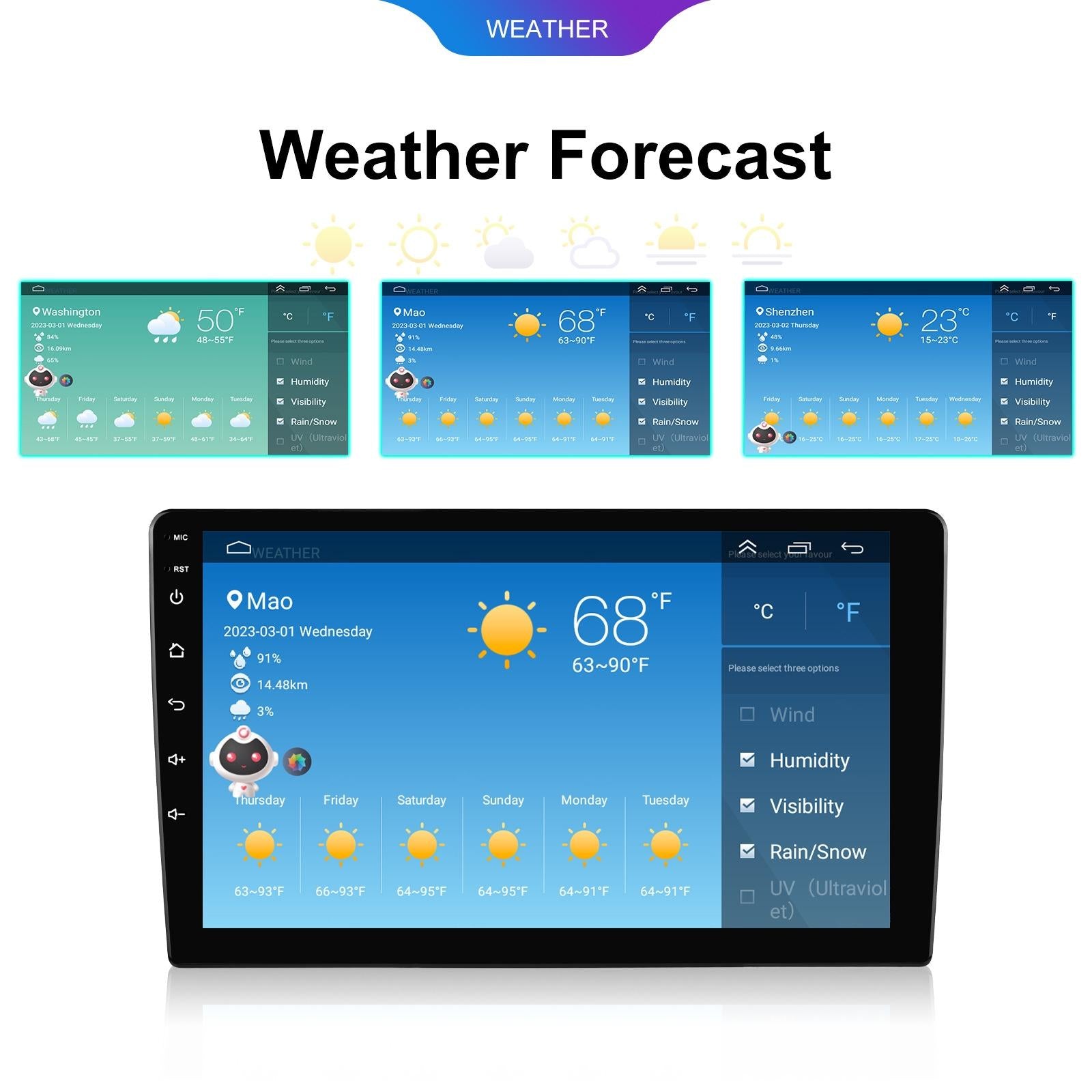6 + 128G Android Car Bluetooth Player With Gps Navigation - Standard 9 Inch
