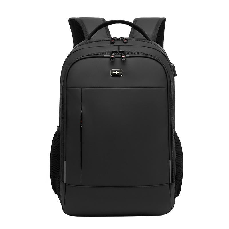 Waterproof Double Shoulder Backpack With Usb Black - 19 Inch