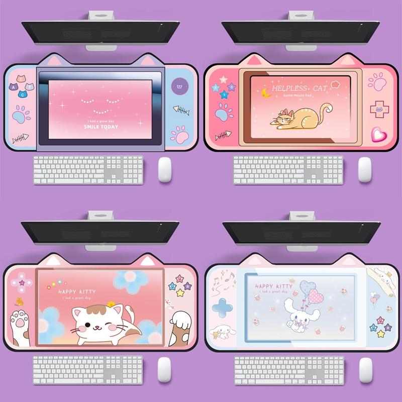 Adorable Cat Ear Desk Pad For Keyboard & Mouse - 1