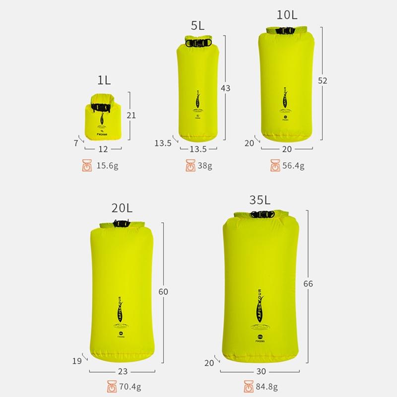 10L Outdoor Multi Function Waterproof Storage Bag Light & Thin Design - Yellow