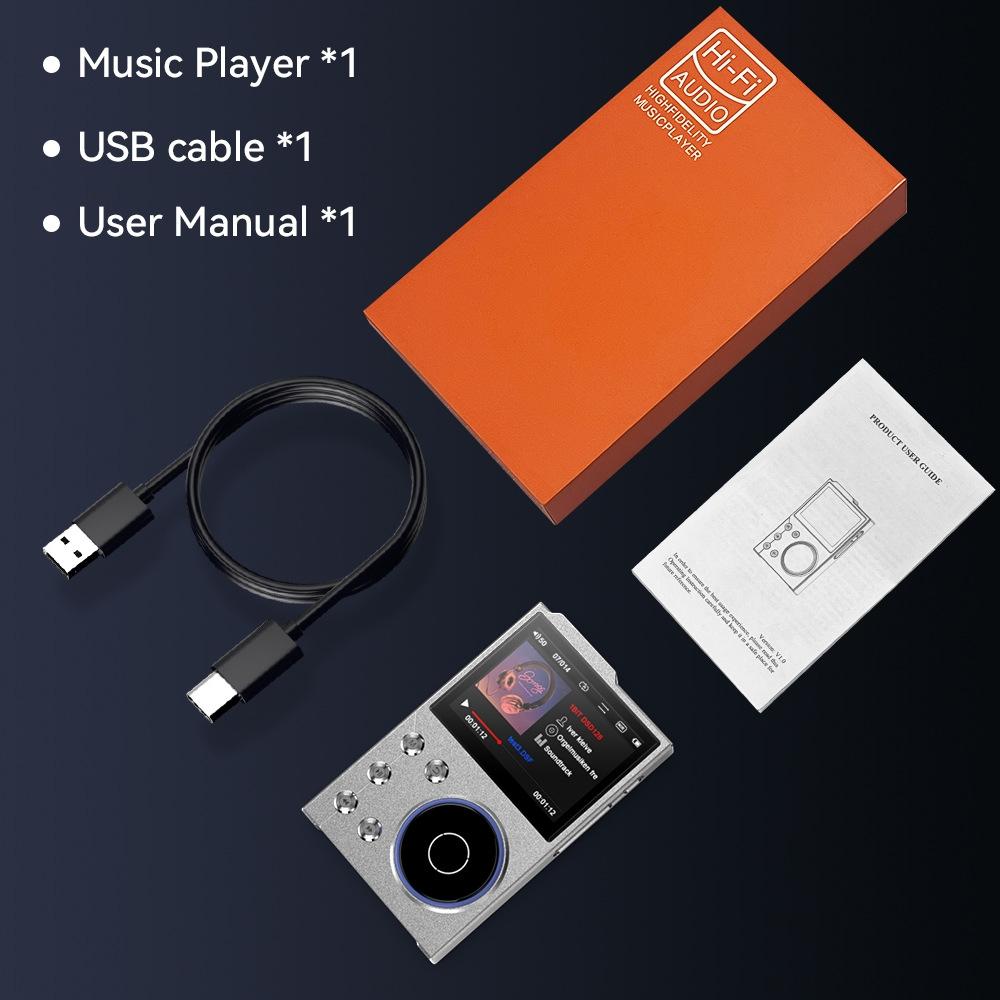 2.4 Inch Hifi Bluetooth Music Player Dsd256 Mastering Sound Quality 16Gb+16Gb Memory - Gray - 16Gb+16Gb