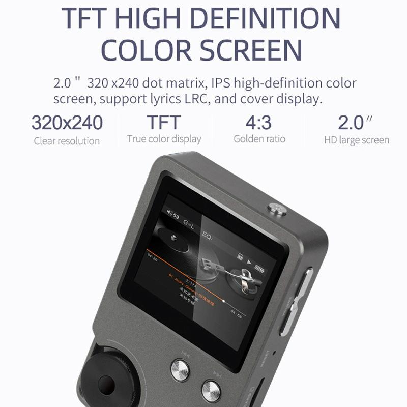 Lossless Dsd256 Music Player Silver Gray - With 128Gb Tf Card