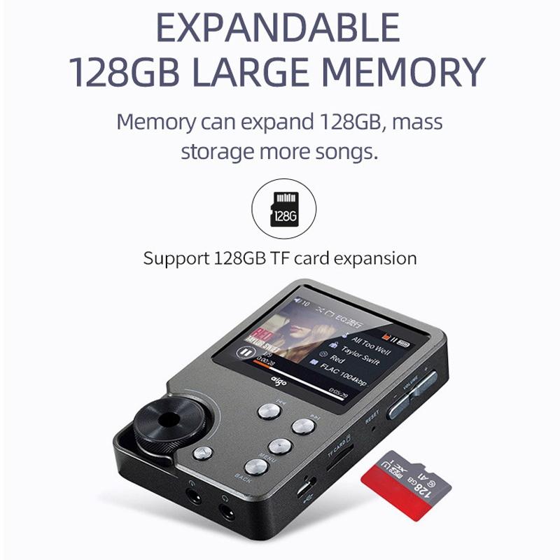 Lossless Dsd256 Music Player Silver Gray - With 128Gb Tf Card