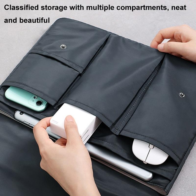 13 Inch Multi-layer Laptop Sleeve - Waterproof & Shock-absorbing Storage Bag - Black - 16 Inch