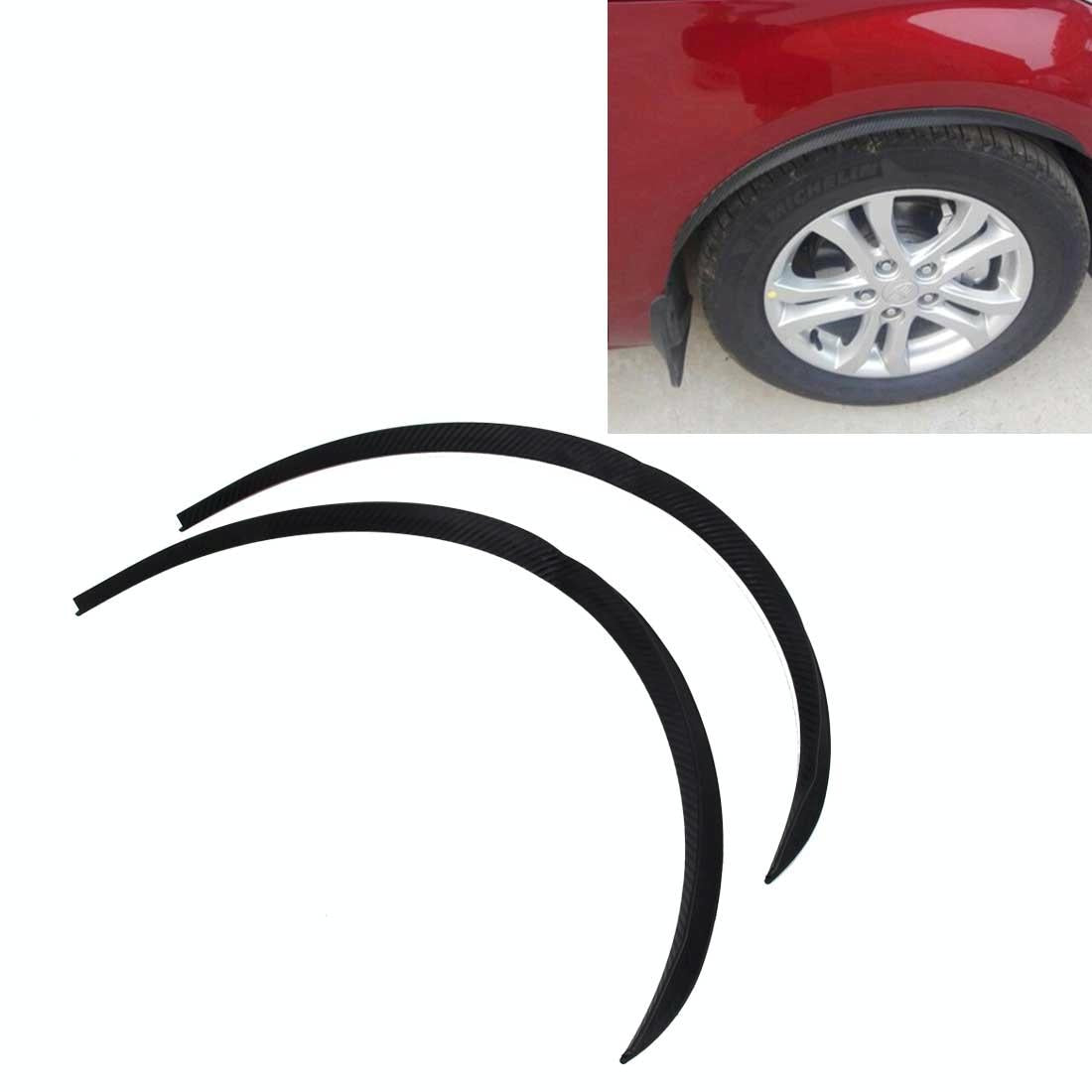2 Pcs 45Cm Car Stickers Rubber Large Round Arc Strips Universal Fender Flares Wheel Eyebrow Decal Sticker Eyebrow Car-Covers Black Striped Round Arc Strips - 75 X 2Cm