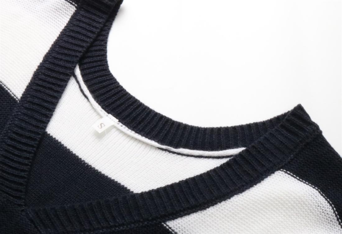 Striped Fashion Casual Pullover - Dark Blue S