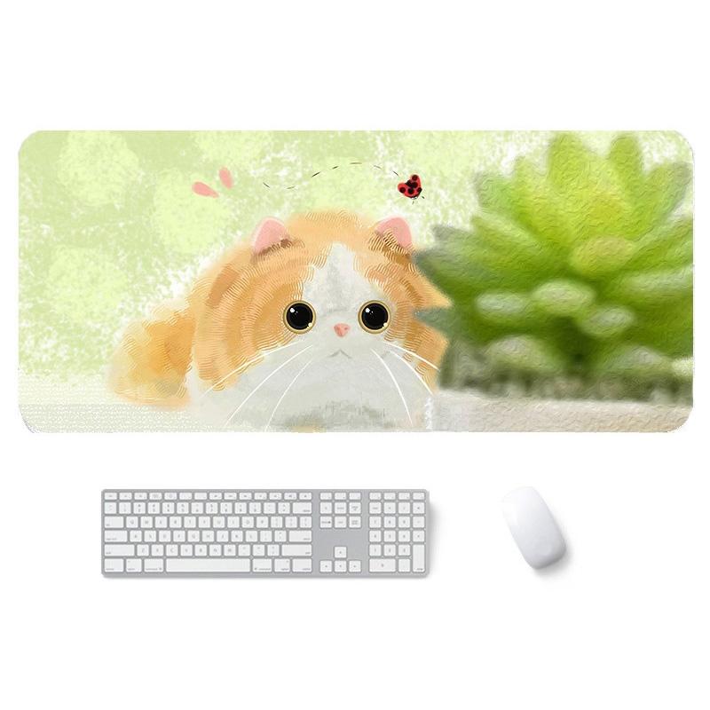 Waterproof Cartoon Mouse Pad Non Slip Design - Yellow Cat