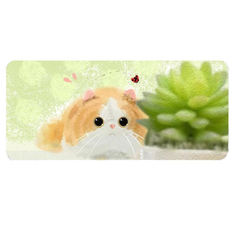 Waterproof Cartoon Mouse Pad Non Slip Design - Yellow Cat