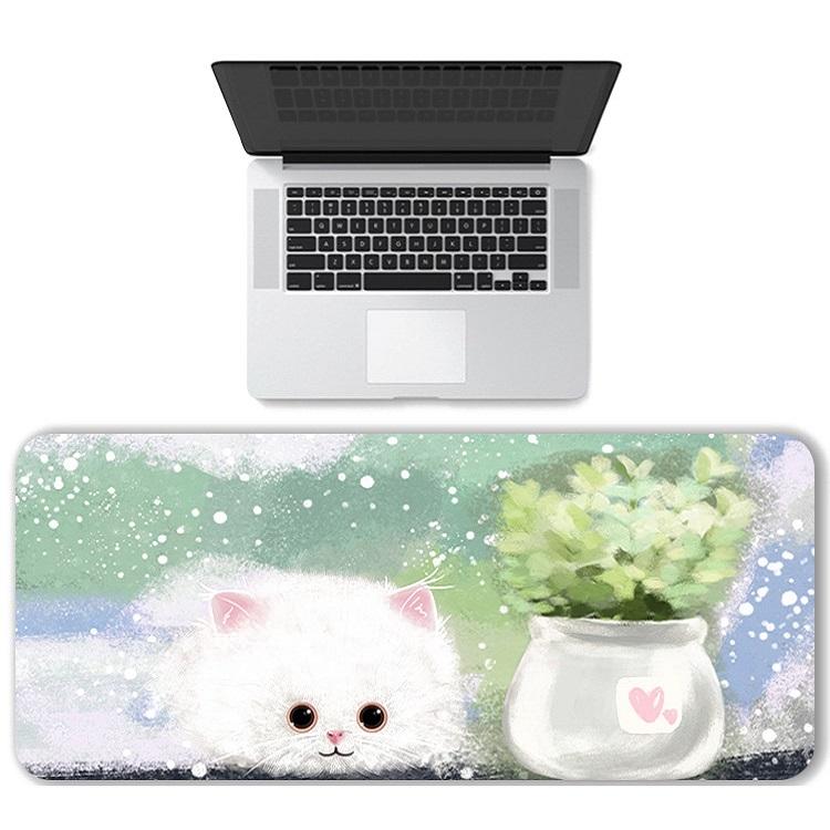 Waterproof Cartoon Mouse Pad Non Slip Design - Yellow Cat