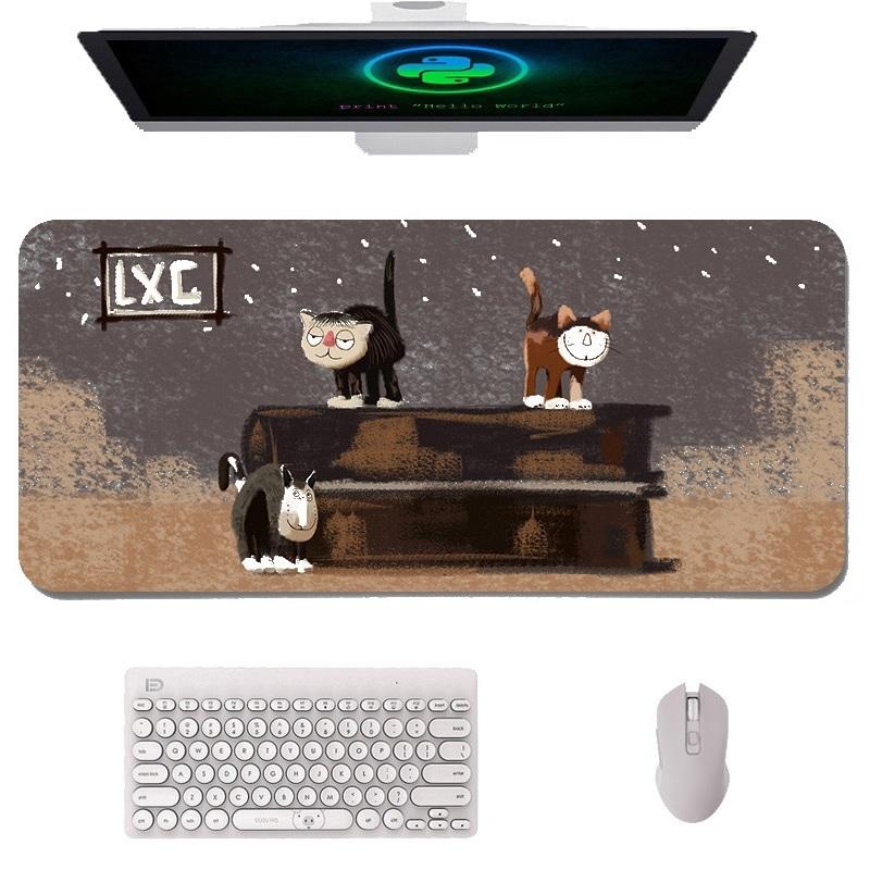 Waterproof Cartoon Mouse Pad Non Slip Design - Yellow Cat