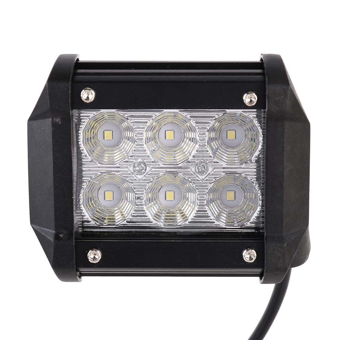 18W 6 Led White Light Floodlight Engineering Lamp / Waterproof Ip67 Suvs Light Dc 10 - 30V Black