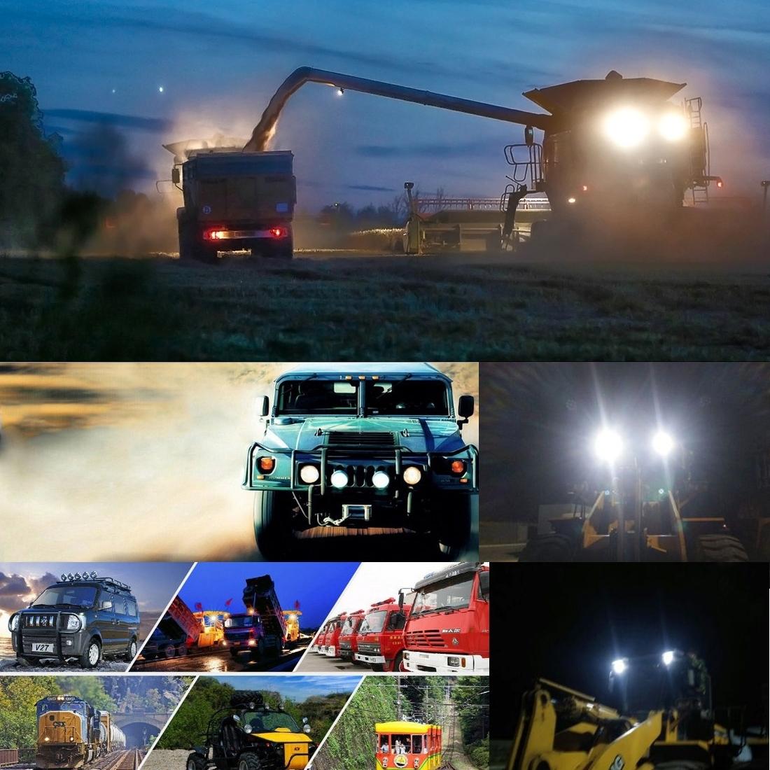 18W 6 Led White Light Floodlight Engineering Lamp / Waterproof Ip67 Suvs Light Dc 10 - 30V Black