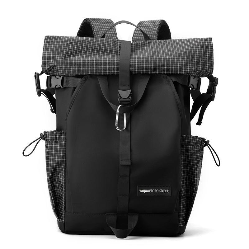 Large Capacity Contrast Backpack For Commuting - Gray