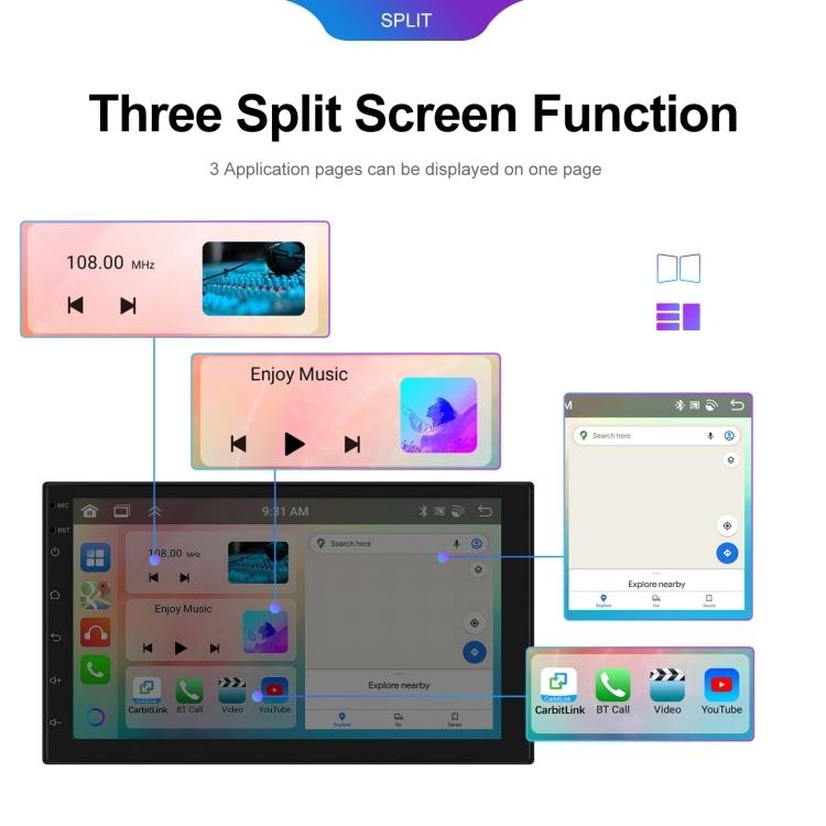 10.1 Inch Android 13.0 Carplay Navigation Monitor - Standard + Ahd Camera