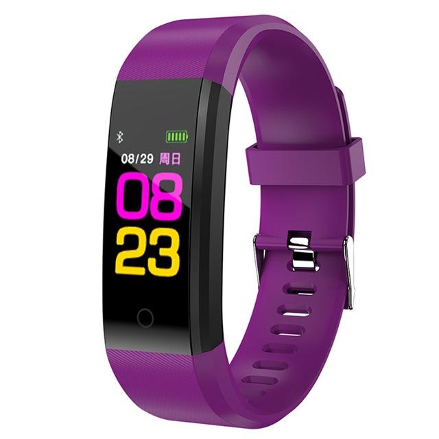 Fitness Tracker With Heart Rate And Blood Pressure Monitoring - Purple