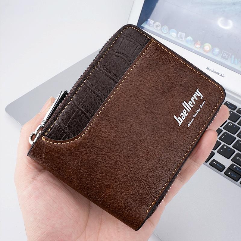 Secure Rfid Blocking Short Wallet - Anti-theft - Coffee