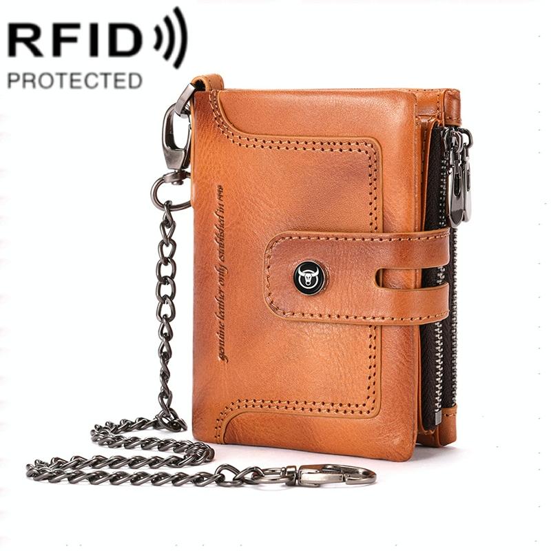 Rfid-protected Cowhide Wallet - Secure & Stylish - Coffee