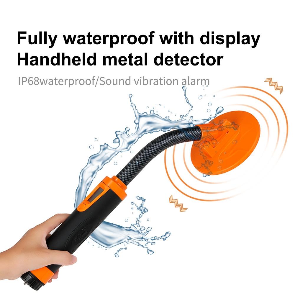 Handheld Metal Detector with Positioning Rod for Treasure Hunting - Green